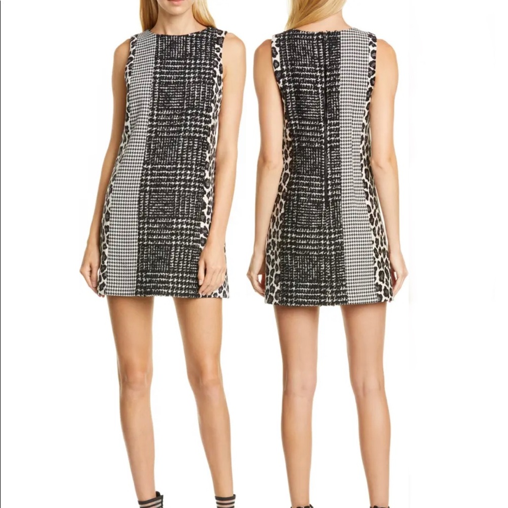Alice + Olivia Clyde Pattern Mix Wool Blend Dress